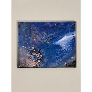 Titled "Cosmic Drift" Abstract Acrylic Art Painting on Canvas 8" X 10"